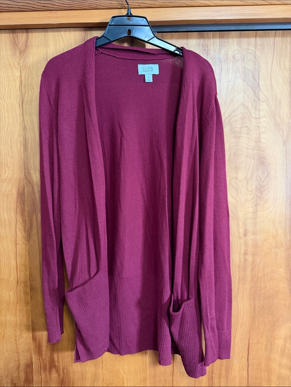 Croft & Barrow Burgundy Open-Front Women's Cardigan Sweater